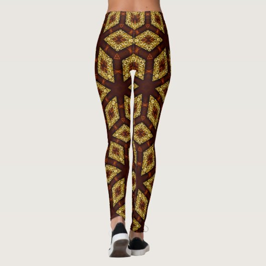 Chop Gold Root Chakra Pattern Leggings, die Psydef Leggings (Rückseite)