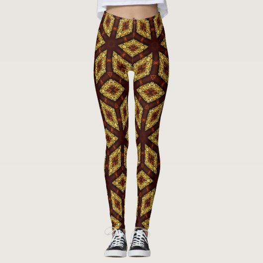 Chop Gold Root Chakra Pattern Leggings, die Psydef Leggings (Vorderseite)