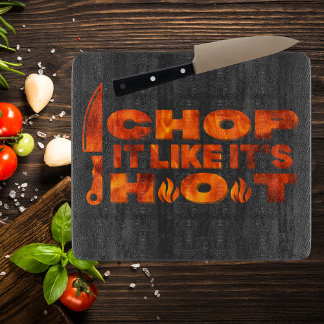 Chop it like it's hot, cool vurig design, zwart schneidebrett