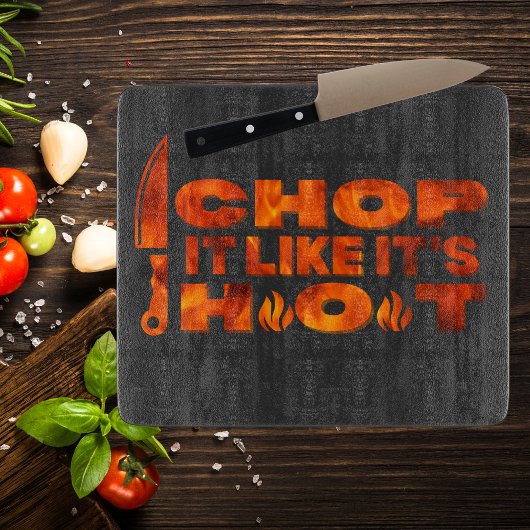 Chop it like it's hot, cool vurig design, zwart schneidebrett