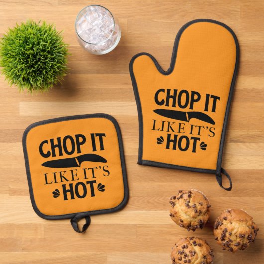 chop it like it's hot ofenhandschuh & Topflappen-Set (Oben Unten)