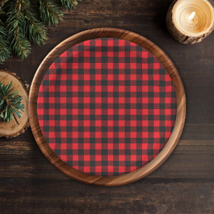 Chop! Rustikale Lumberjack Flannel Babydusche Pappteller