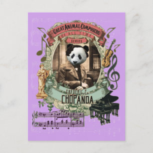 Chopanda Funny Panda Großer Tierkomponist Chopin Postkarte