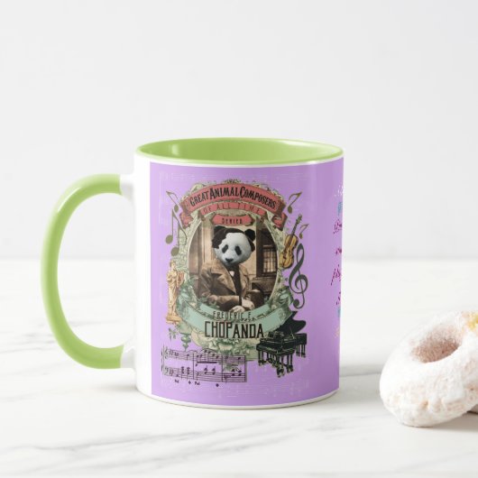 Chopanda lustiger Panda-großer Tierkomponist Tasse (Mit Donut)