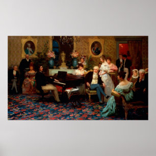 Chopin, der das Klavier spielt Poster