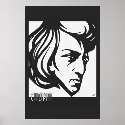 Chopin im Art-Déco-Stil für alle Größen Poster (Vorne)