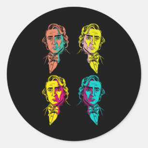 Chopin im Vintage-Stil Runder Aufkleber