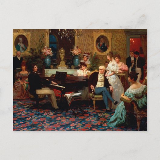 Chopin Klavier spielen Postkarte (Vorderseite)