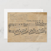 Chopin Nocturne Sheet Music French Text Postkarte (Vorne/Hinten)