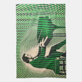 Chopin spielt Klavier im optischen Täuschungsstil Geschirrtuch (Vertikal)