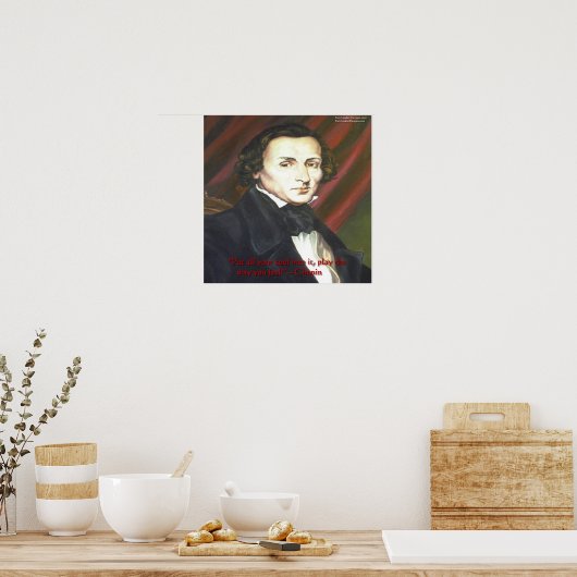 Chopin wie man Zitatposter spielt Poster (Küche)