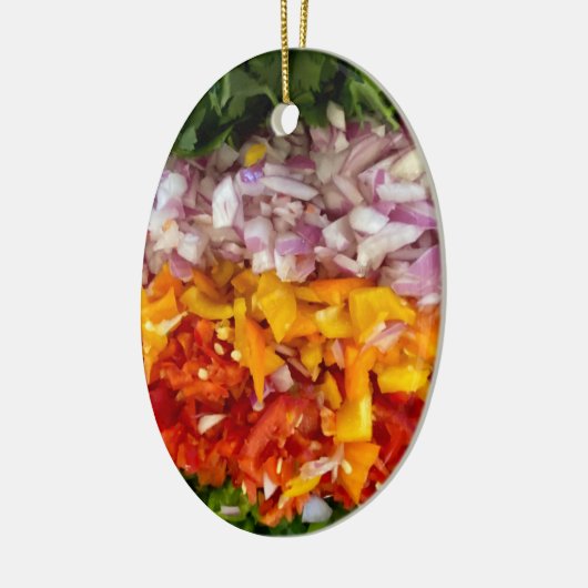 Chopped Peppers, Cilantro, Onions   Keramik Ornament (Links)
