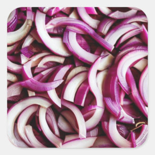 Chopped Red Onions Quadratischer Aufkleber