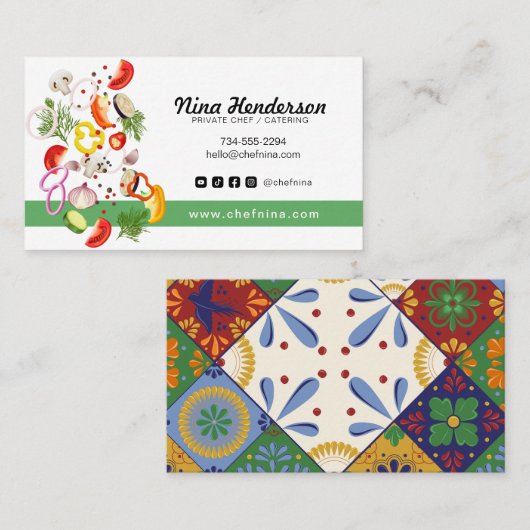 Chopped Veggie Koch oder Catering oder Restaurant Visitenkarte (Vorne/Hinten)