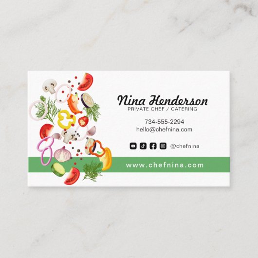 Chopped Veggie Koch oder Catering oder Restaurant Visitenkarte (Vorderseite)