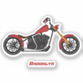 Chopper-Art Motorrad-Abbildung Aufkleber (Vorderseite)
