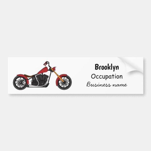 Chopper-Art Motorrad-Abbildung Autoaufkleber (Vorne)
