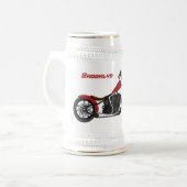 Chopper-Art Motorrad-Abbildung Bierglas (Vorderseite Links)
