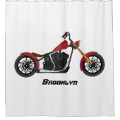 Chopper-Art Motorrad-Abbildung Duschvorhang (Vorderseite)