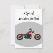 Chopper-Art Motorrad-Abbildung Einladung (Rückseite)