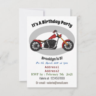 Chopper-Art Motorrad-Abbildung Einladung