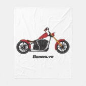 Chopper-Art Motorrad-Abbildung Fleecedecke (Vorderseite)