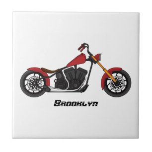 Chopper-Art Motorrad-Abbildung Fliese
