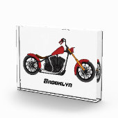 Chopper-Art Motorrad-Abbildung Fotoblock (Rechts)