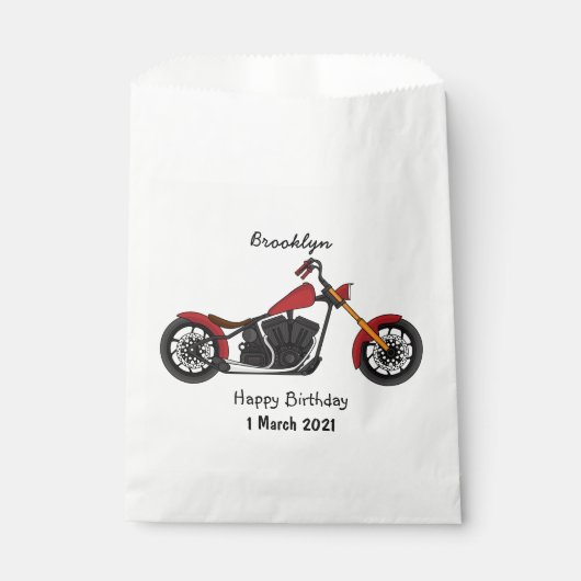 Chopper-Art Motorrad-Abbildung Geschenktütchen (Vorderseite)