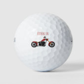 Chopper-Art Motorrad-Abbildung Golfball (Vorderseite)
