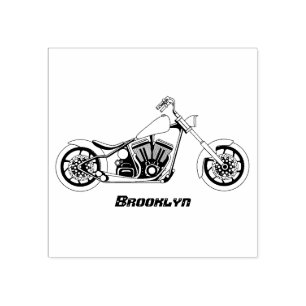 Chopper-Art Motorrad-Abbildung Gummistempel