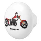 Chopper-Art Motorrad-Abbildung Keramikknauf (Rechts)