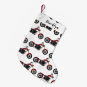 Chopper-Art Motorrad-Abbildung Kleiner Weihnachtsstrumpf (Vorderansicht (hängend))