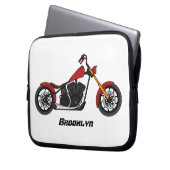 Chopper-Art Motorrad-Abbildung Laptopschutzhülle (Vorderseite Links)