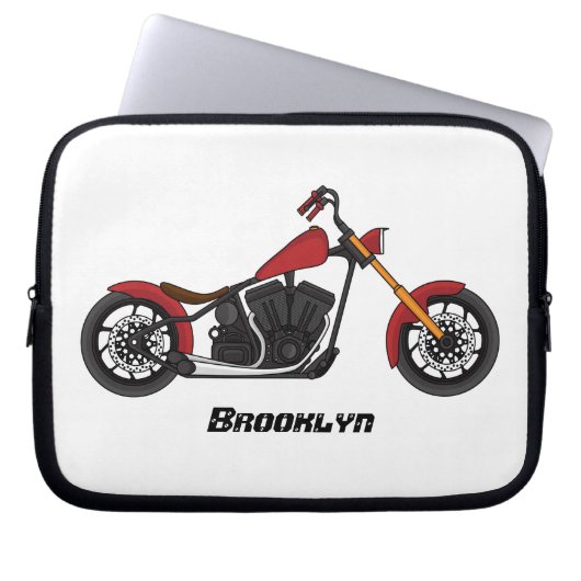 Chopper-Art Motorrad-Abbildung Laptopschutzhülle (Vorderseite)
