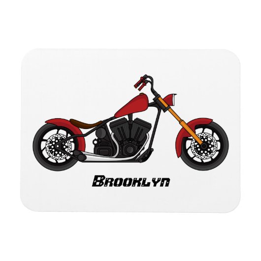 Chopper-Art Motorrad-Abbildung Magnet (Horizontal)