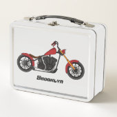 Chopper-Art Motorrad-Abbildung Metall Brotdose (Vorderseite)