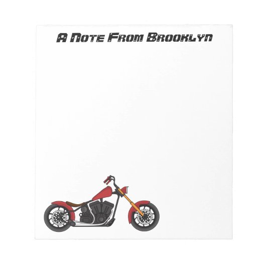 Chopper-Art Motorrad-Abbildung Notizblock (Vorderseite)