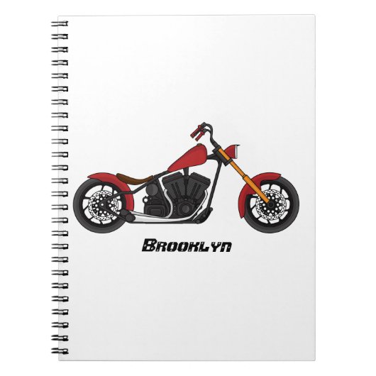 Chopper-Art Motorrad-Abbildung Notizblock (Vorderseite)