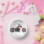 Chopper-Art Motorrad-Abbildung Pappteller (Party)