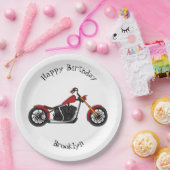 Chopper-Art Motorrad-Abbildung Pappteller (Party)
