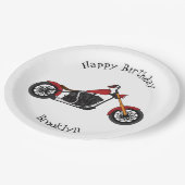 Chopper-Art Motorrad-Abbildung Pappteller (Schrägansicht)