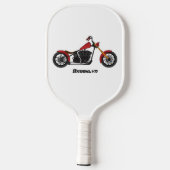 Chopper-Art Motorrad-Abbildung Pickleball Schläger (Rückseite)