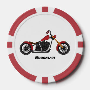 Chopper-Art Motorrad-Abbildung Pokerchips