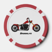 Chopper-Art Motorrad-Abbildung Pokerchips (Rückseite)