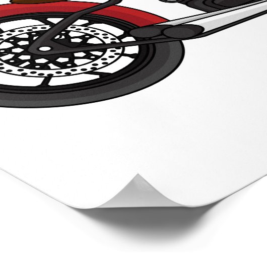 Chopper-Art Motorrad-Abbildung Poster (Ecke)