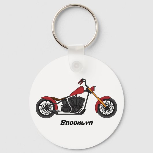 Chopper-Art Motorrad-Abbildung Schlüsselanhänger (Vorderseite)