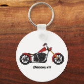 Chopper-Art Motorrad-Abbildung Schlüsselanhänger (Vorderseite)