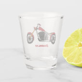 Chopper-Art Motorrad-Abbildung Schnapsglas (Rückseite)