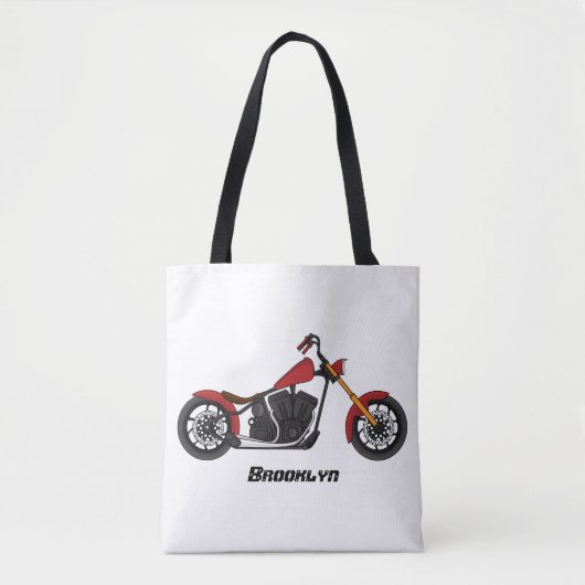 Chopper-Art Motorrad-Abbildung Tasche (Vorderseite)